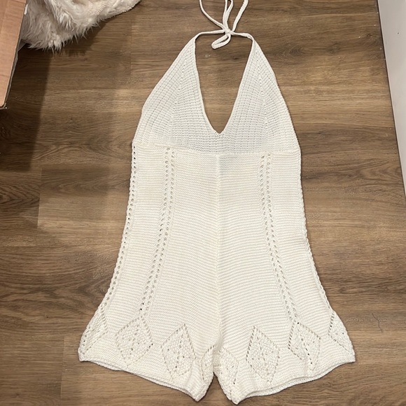 Urban Outfitters Pants - Out from under cream knit romper